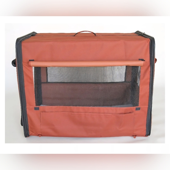 Go Pet Club Red-Orange Collapsible Dog Crate - Picture 3 of 10